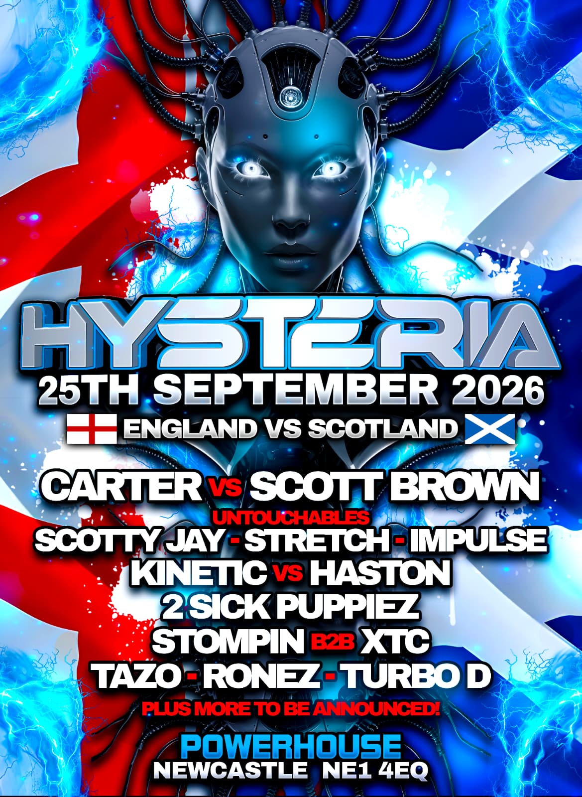 Hysteria 25th September 2026 - England Vs Scotland